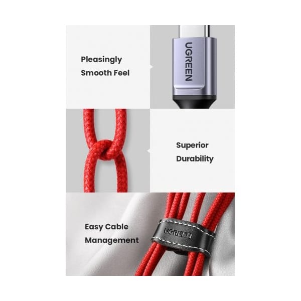کابل شارژ و دیتا 6 آمپر USB-C Male به USB 2.0 A Male یوگرین مدل US505 کد 20527 — تصویر ۴
