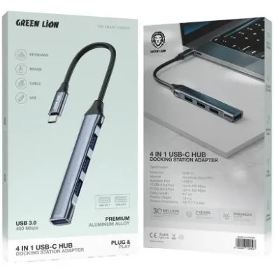 هاب 4 پورت USB-C گرین لاین مدل Docking Station Adapter — تصویر ۳