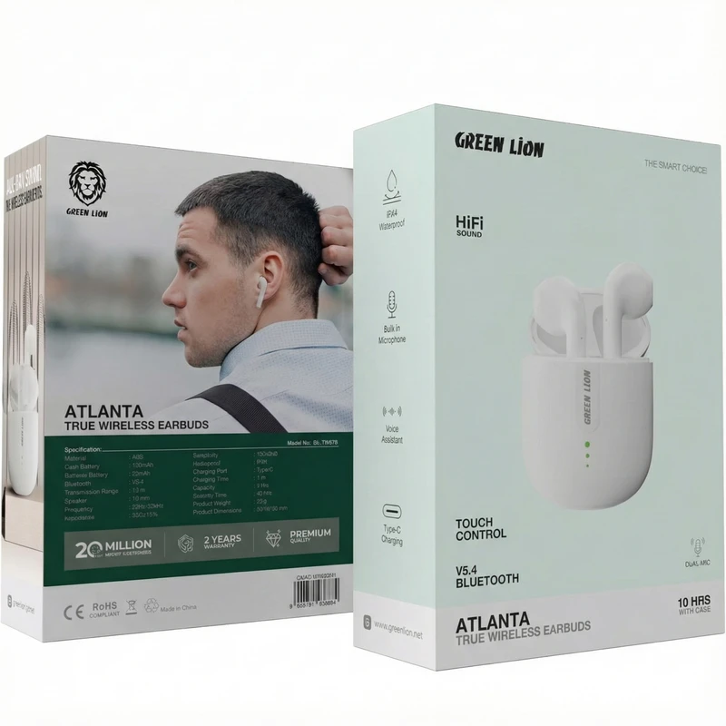 هندزفری بی‌سیم گرین لاین مدل Green Lion Atlanta True Wireless Earbuds — تصویر ۴