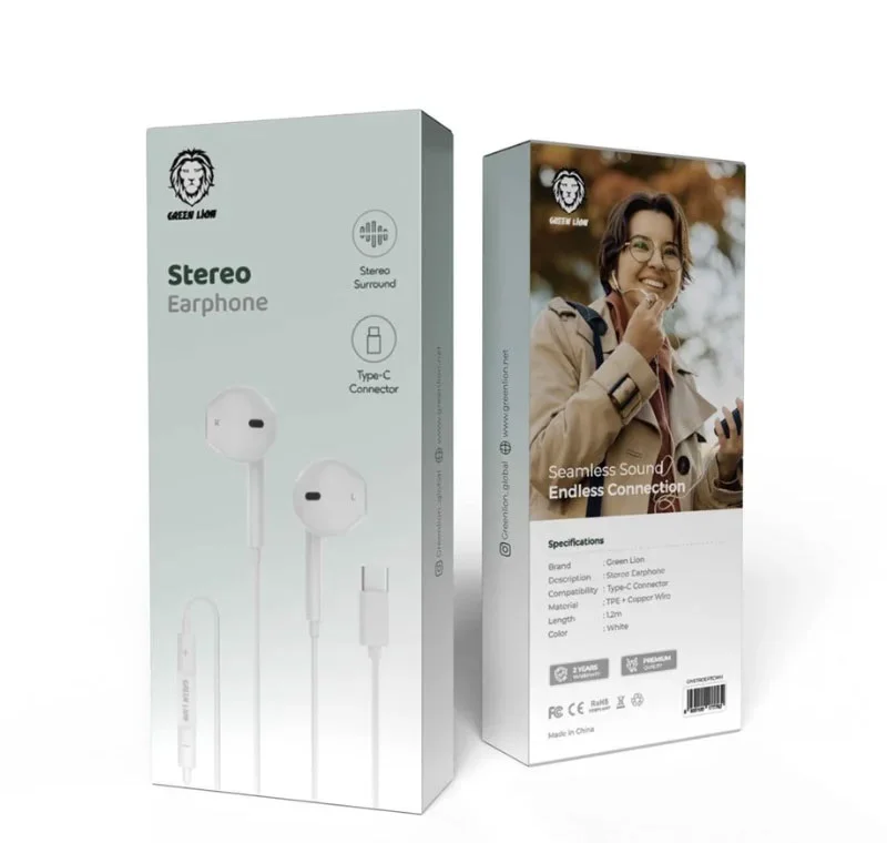 هندزفری سیمی گرین لاین مدل Stereo Earphone With Type-C Connector — تصویر ۳