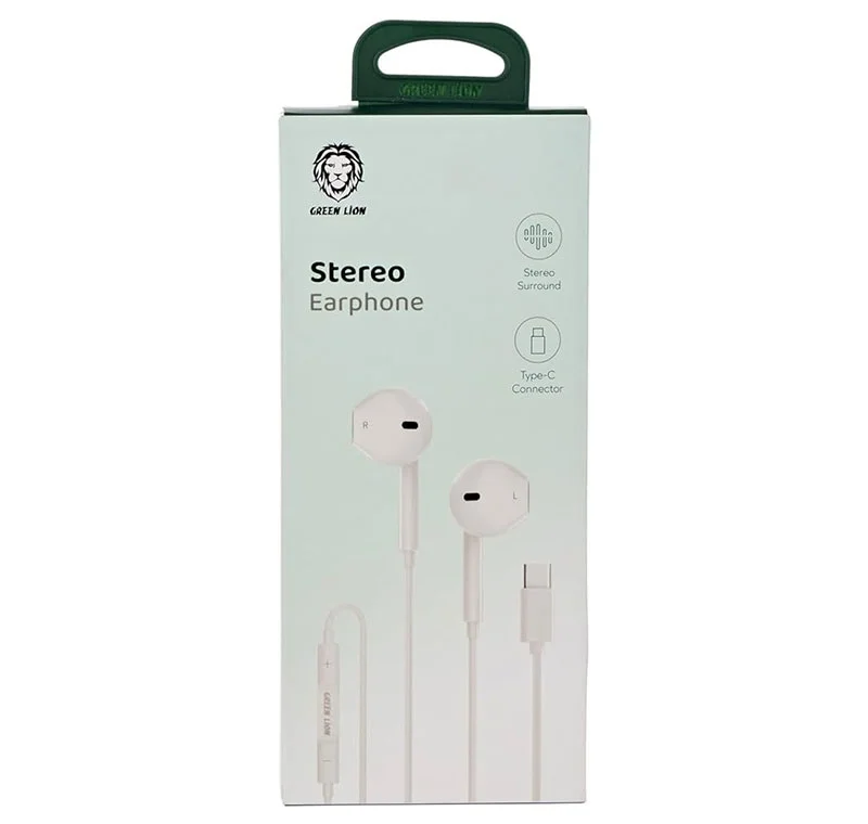 هندزفری سیمی گرین لاین مدل Stereo Earphone With Type-C Connector — تصویر ۴