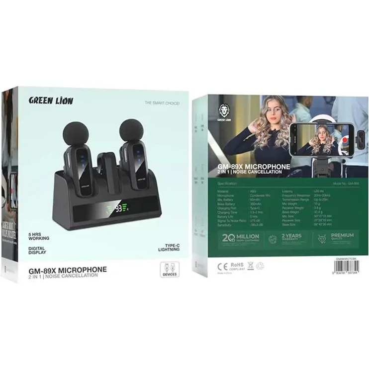 میکروفون یقهای دو کاربره گرین لاین مدل GM-89X با قابلیت حذف نویز — تصویر ۵