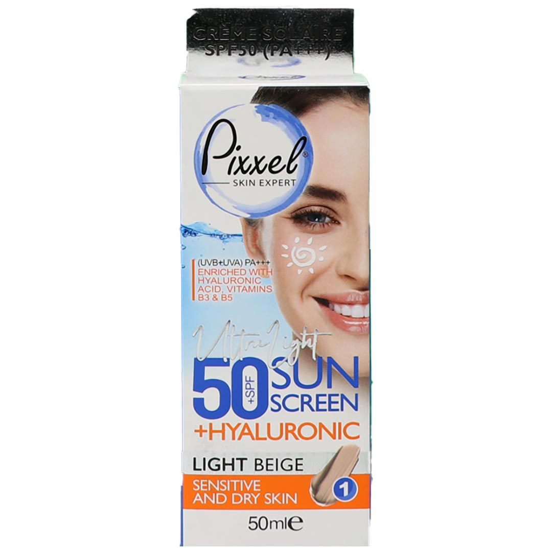 کرم ضدآفتاب بژ روشن SPF 50 پوست خشک و حساس پیکسل — تصویر ۲