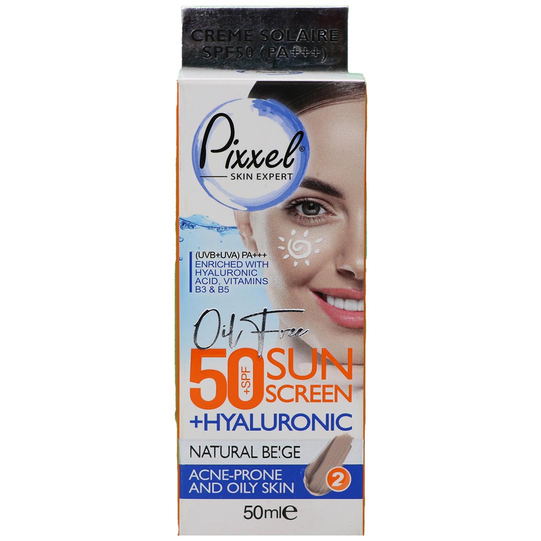 کرم ضد آفتاب بژ طبيعي SPF 50 پوست چرب و جوشدار پیکسل — تصویر ۲