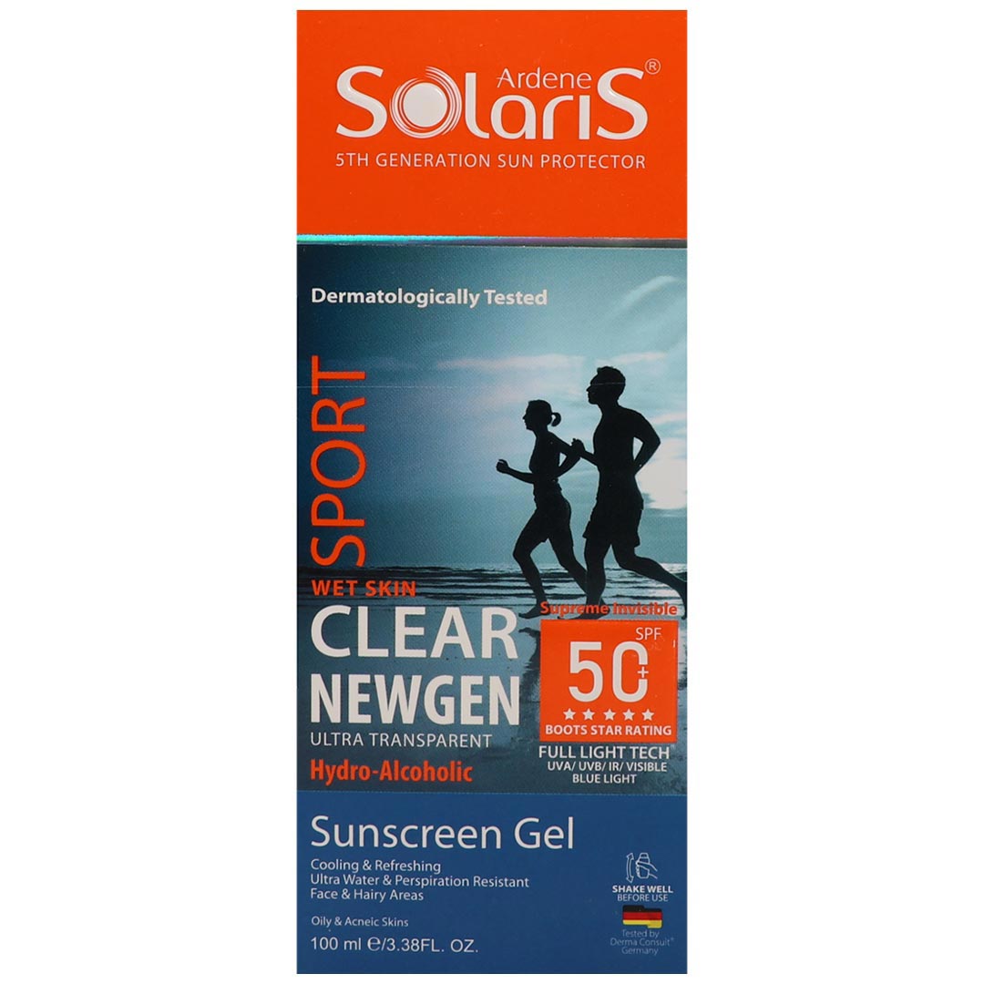 ژل ضد آفتاب هیدرو الکلی SPF 50 مناسب پوست های چرب و جوشدار 100 میل آردن سولاریس – کلییر نیوژن — تصویر ۲