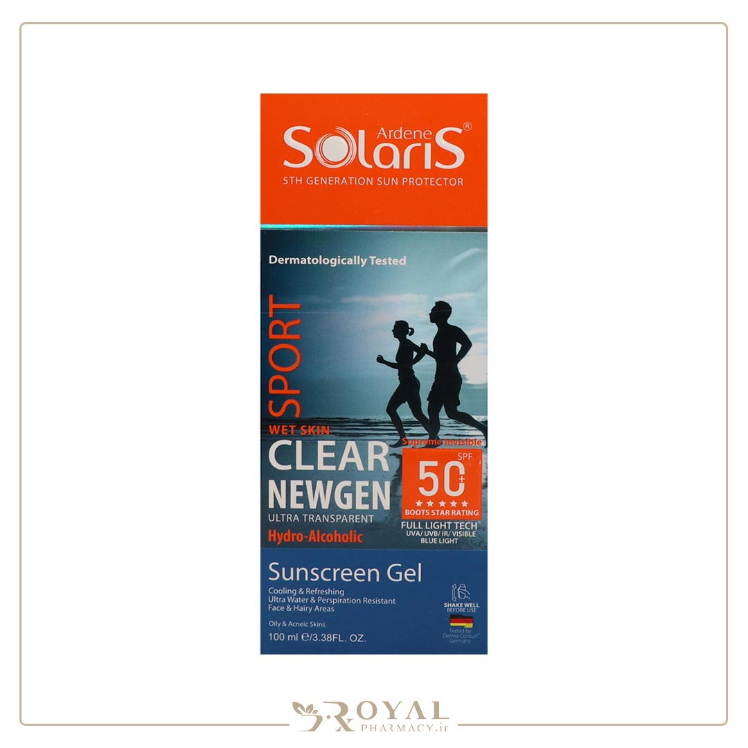 ژل ضد آفتاب هیدرو الکلی SPF 50 مناسب پوست های چرب و جوشدار 100 میل آردن سولاریس – کلییر نیوژن — تصویر ۳