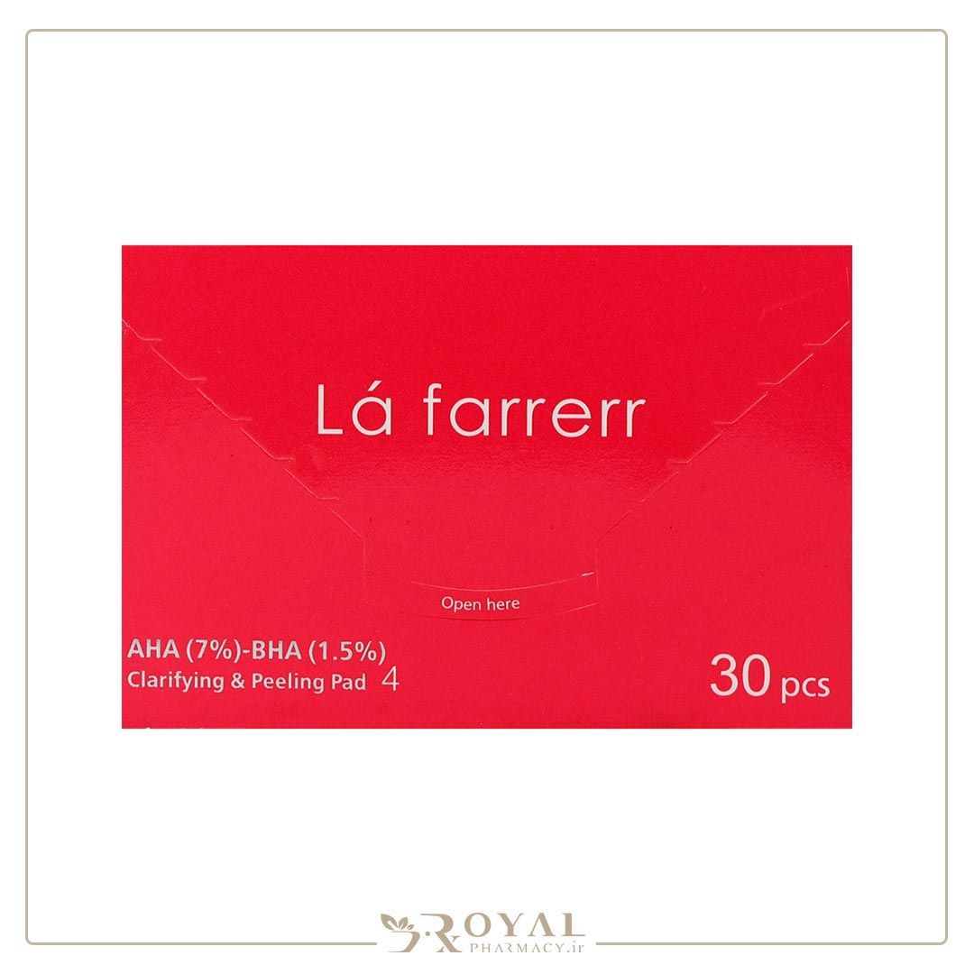 پد پاکسازی کننده و لایه بردار پوست حاوی 7% آ چ آ و 1/5% بی اچ آ لافارر — تصویر ۳