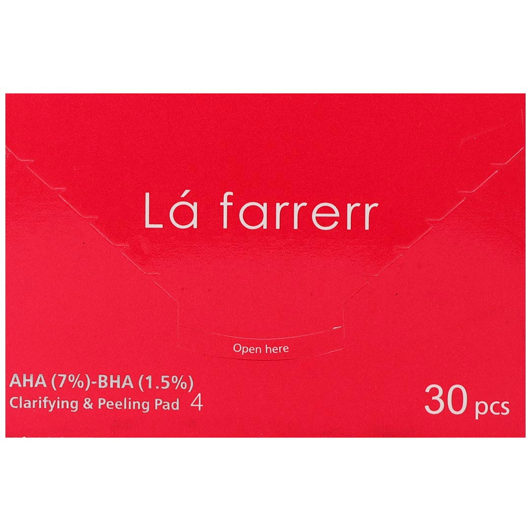 پد پاکسازی کننده و لایه بردار پوست حاوی 7% آ چ آ و 1/5% بی اچ آ لافارر