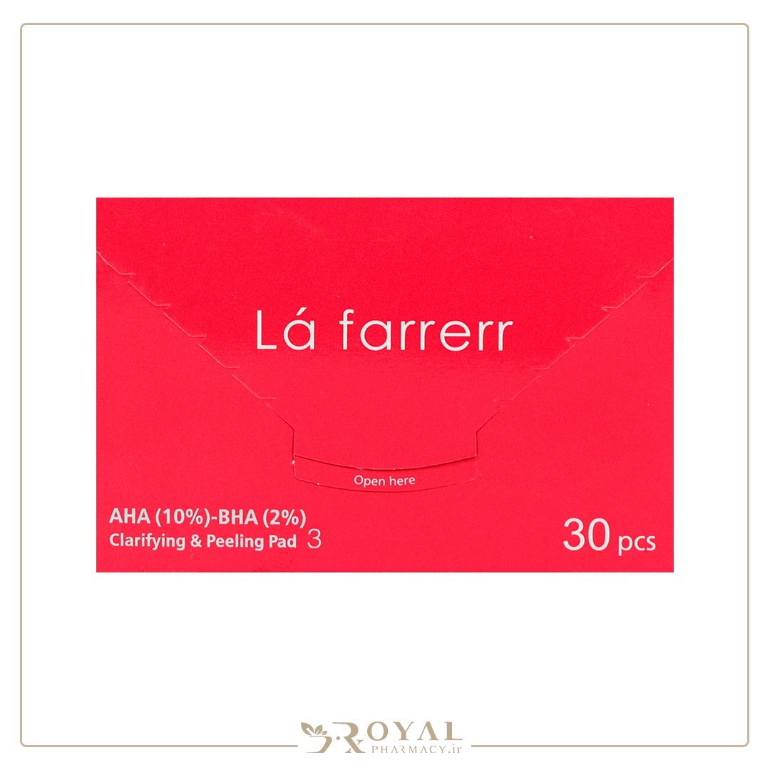 پد پاکسازی کننده و لایه بردار پوست حاوی 10% آچ آ و 2% بی اچ آ لافارر — تصویر ۳