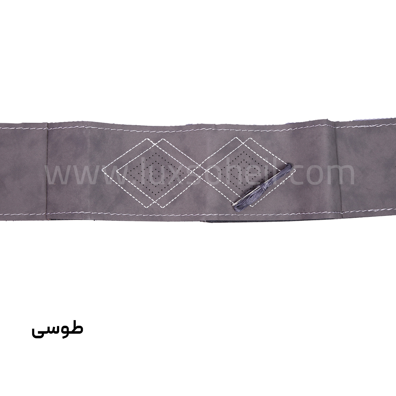 دور فرمان دوختی چرم مدل دوخت لوزی — تصویر ۴