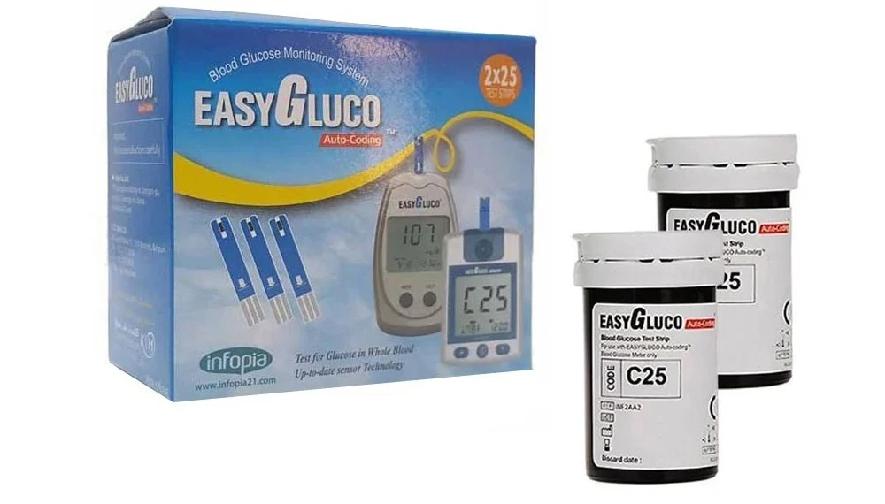 نوار تست قند خون ایزی گلوکو 50 عددی EasyGluco — تصویر ۲