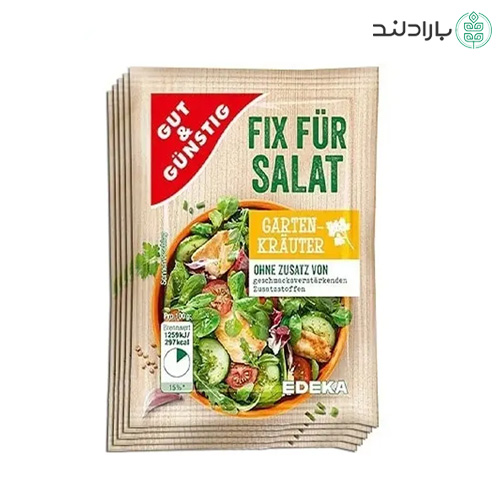 چاشنی سالاد مخلوط سبزیجات باغچه ادکا EDEKA تعداد 5 بسته 10 گرمی EDEKA Fix Für Salat Garten kräuter 5x10g — تصویر ۲