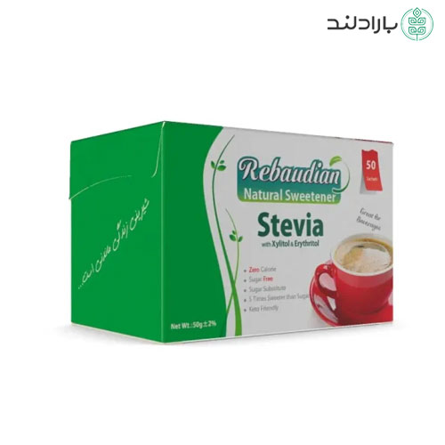 شیرین کننده استویا ساشه 50 عددی ربودیان — تصویر ۳