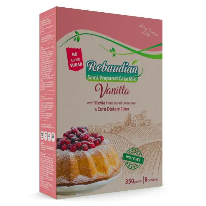 پودر کیک نیمه آماده بدون قند رژیمی وانیلی ربودیان – 350 گرم — تصویر ۶