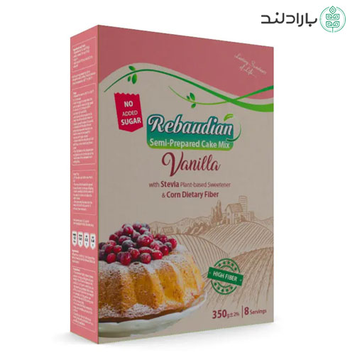پودر کیک نیمه آماده بدون قند رژیمی وانیلی ربودیان – 350 گرم — تصویر ۴