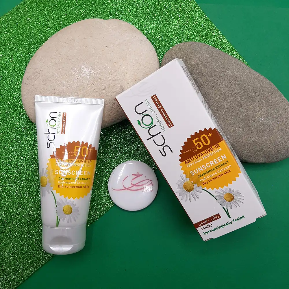 کرم ضد آفتاب فاقد چربی بدون رنگ شون (SPF50) schon حجم 50 میل — تصویر ۸