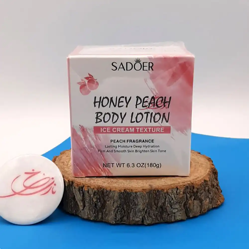 لوسیون بدن بستنی هلو و عسل سادور (Sadoer) مدل آبرسان و روشن کننده حجم 180 گرم