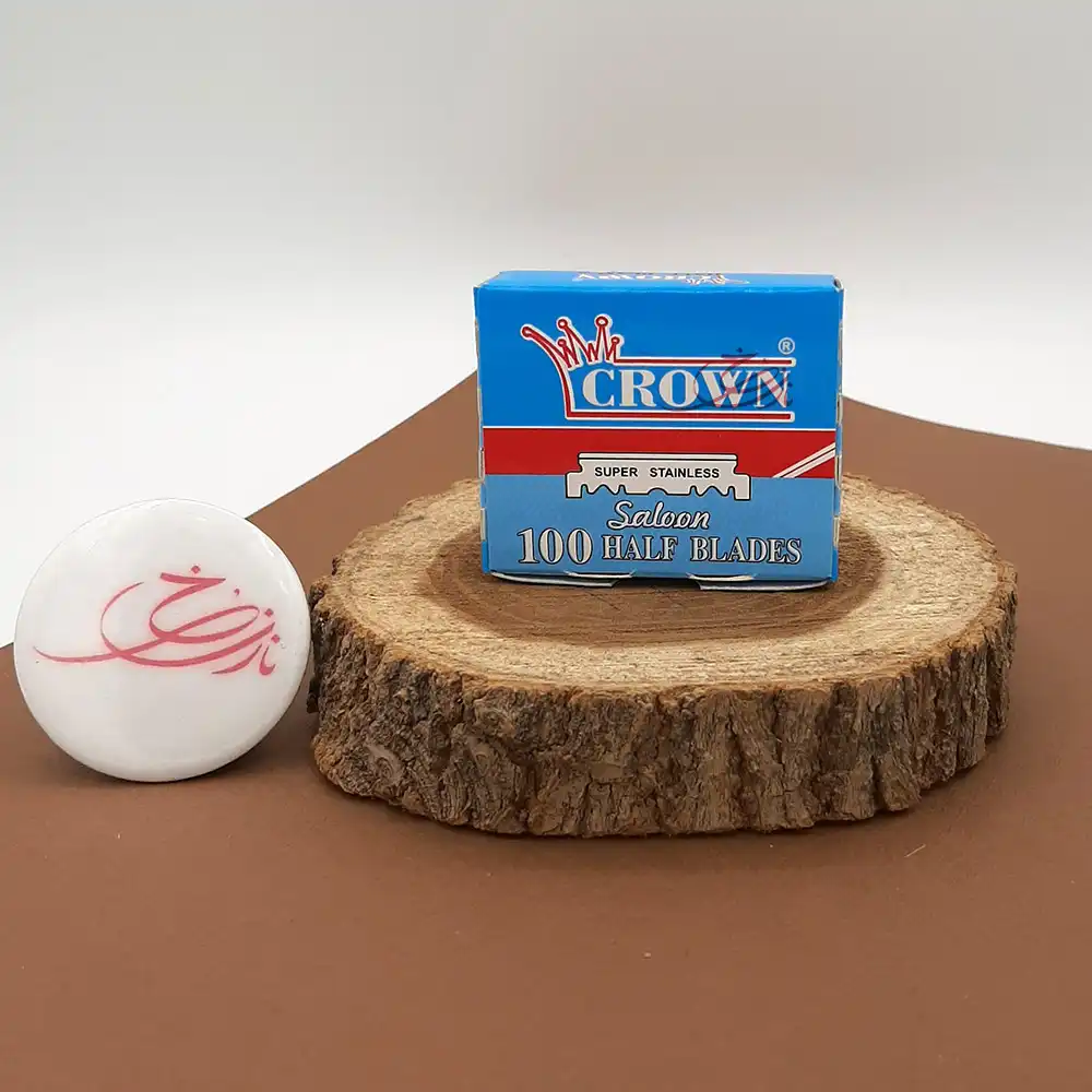 نیم تیغ اصلاح سنتی کرون CROWN بسته 100 عددی — تصویر ۲