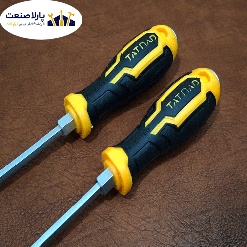 پیچ گوشتی ضربه خوردوسو و چهارسو تاتناد سایز 6×150 مجموعه 2 عددی — تصویر ۳