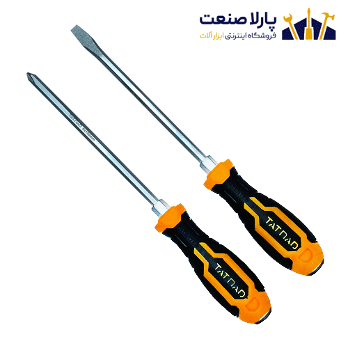 پیچ گوشتی ضربه خوردوسو و چهارسو تاتناد سایز 6×150 مجموعه 2 عددی — تصویر ۲