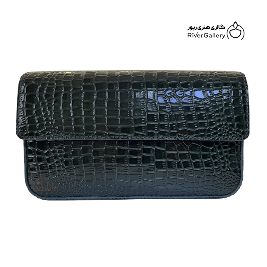 کیف دوشی چرم طبیعی دست ساز زنانه برکه — تصویر ۲