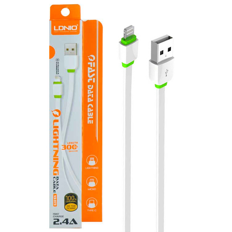 كابل شارژ آيفون LDNIO XS-073 30CM