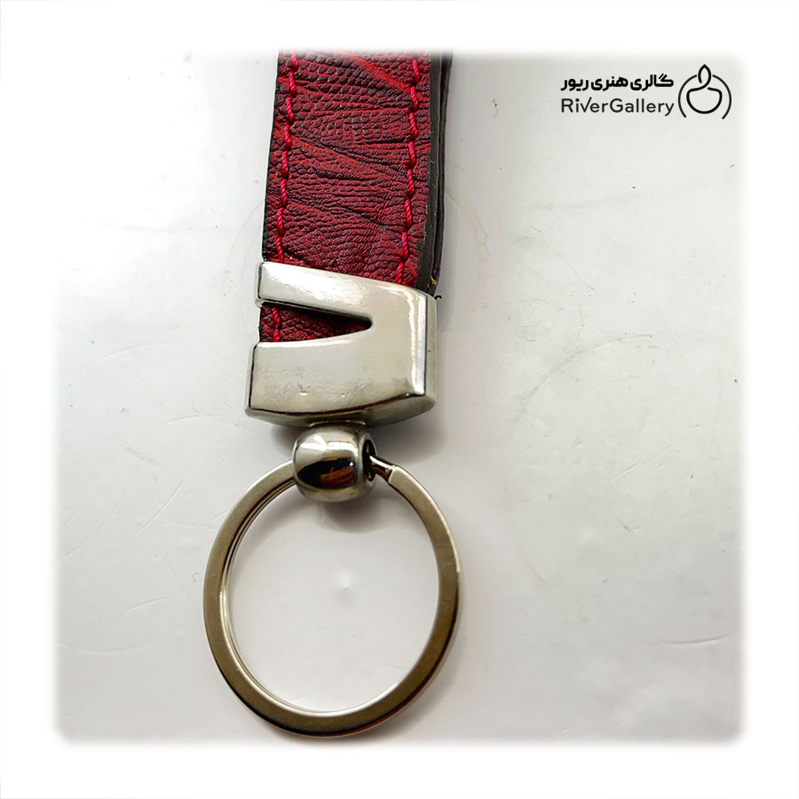 جا کلیدی چرم طبیعی دست ساز لبخند — تصویر ۳