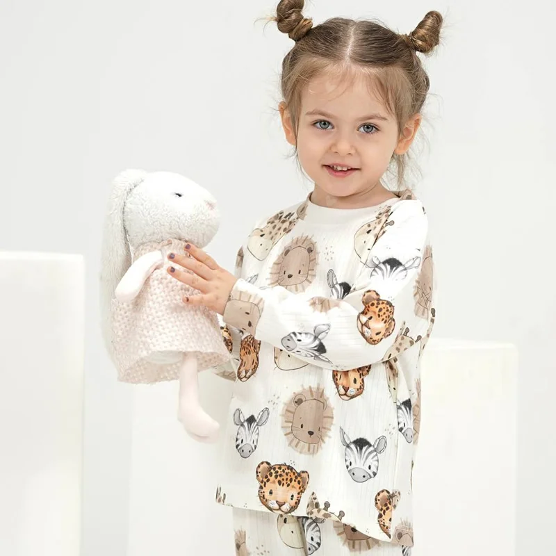 ست بلوز شلوار راحتی کودک طرح جنگل سپید کوکو Coco — تصویر ۴