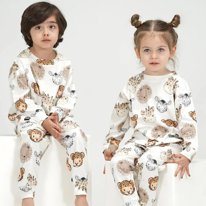 ست بلوز شلوار راحتی کودک طرح جنگل سپید کوکو Coco — تصویر ۲