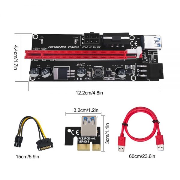 رایزر کارت گرافیک تبدیل PCI EXPRESS X1 به X16 مدل 009s — تصویر ۳