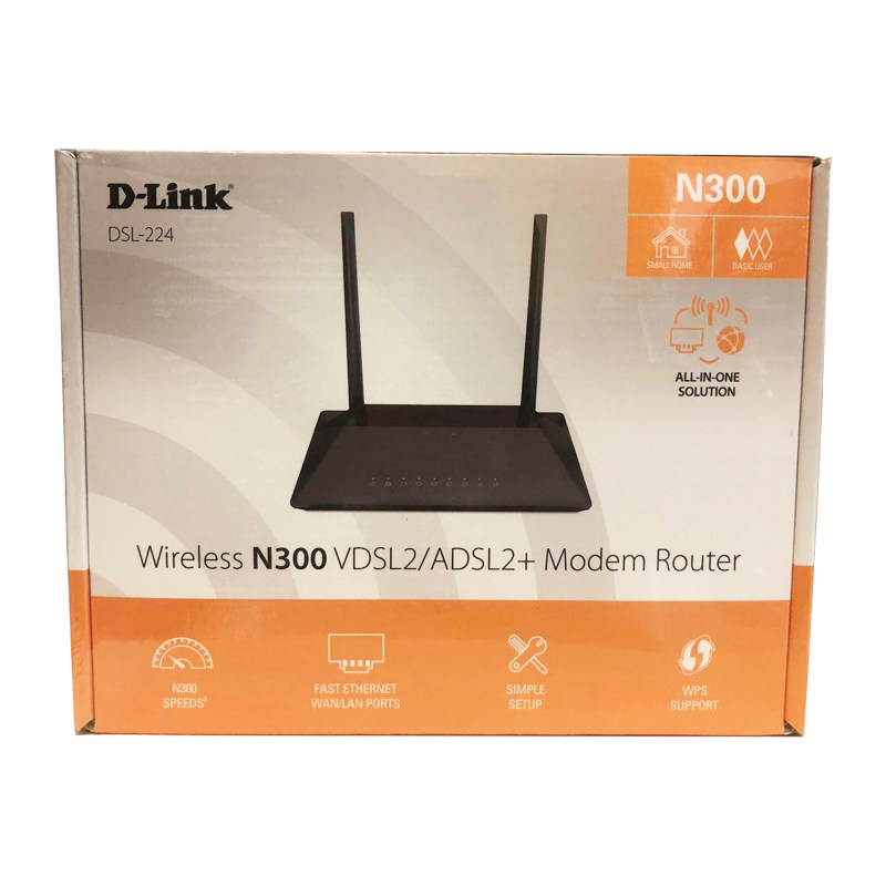 مودم روتر ADSL دی لینک سری ADSL2 Plus و VDSL2 مدل DSL-224 (آکبند-اورجینال-اخرین ورژن) — تصویر ۲