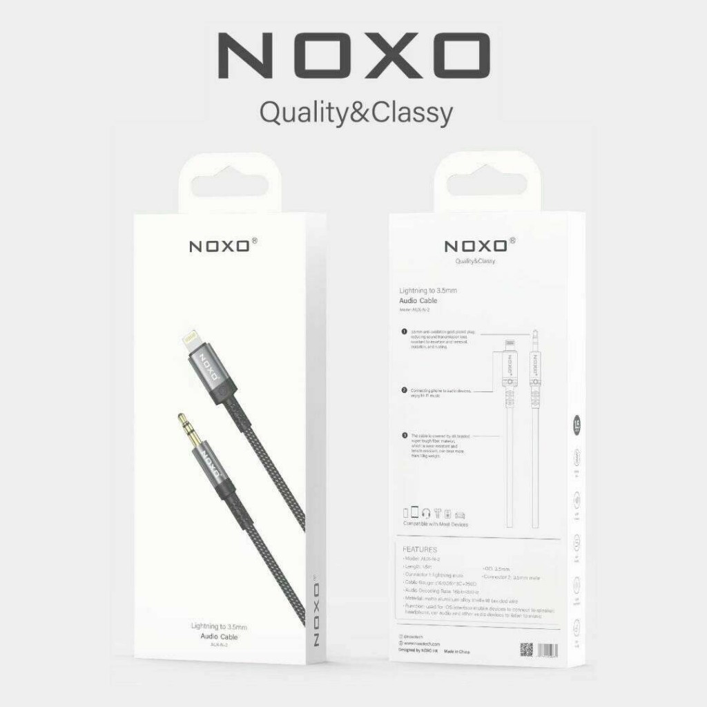 کابل AUX نوکسو لایتنینگ به جک 3.5میلی متری مدل AUX-N-2 | طول 1.5 متر — تصویر ۳