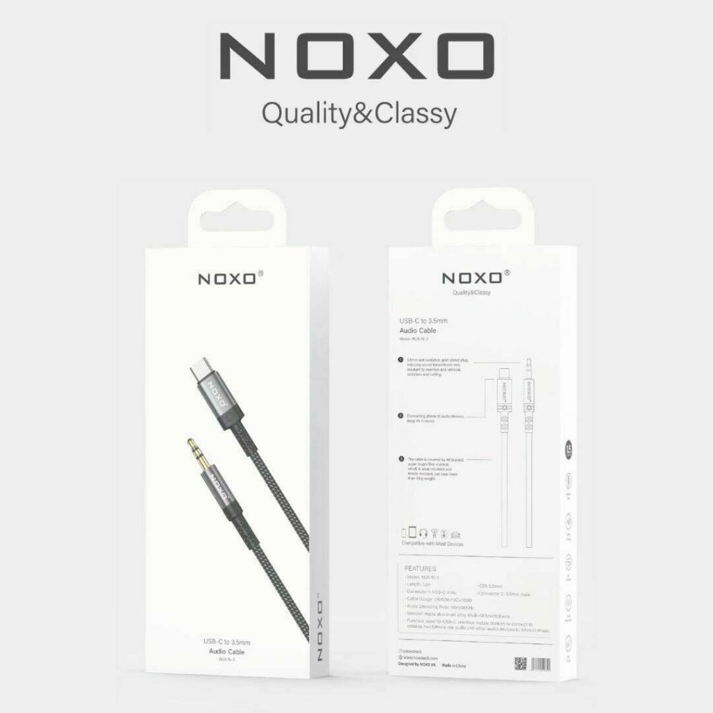 و خریدکابل AUX نوکسو USB-C به جک 3.5 میلی متری مدل AUX-N-3 | طول 1.5 متر — تصویر ۳