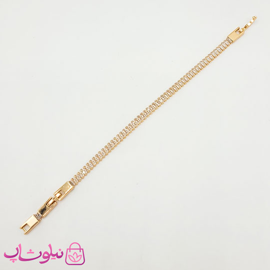 دستبند زنانه ژوپینگ مدل تنیسی با نگین سفید کد 2391 — تصویر ۴