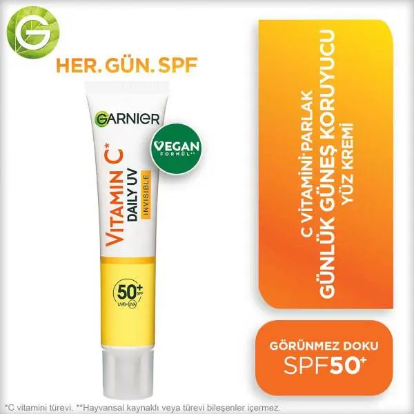 ضد آفتاب ضد لک فلوئیدی بی رنگ گارنیر SPF 50 حاوی ویتامین سی