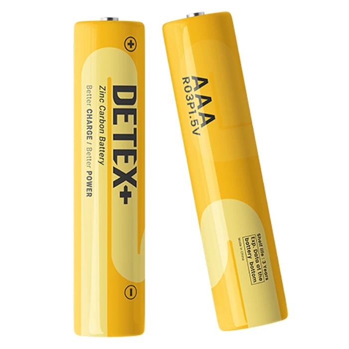 باتری نیم قلمی دیتکس پلاس مدل DETEX+ Zinc Carbon AAA R03P 1.5V بسته 4 عددی — تصویر ۴