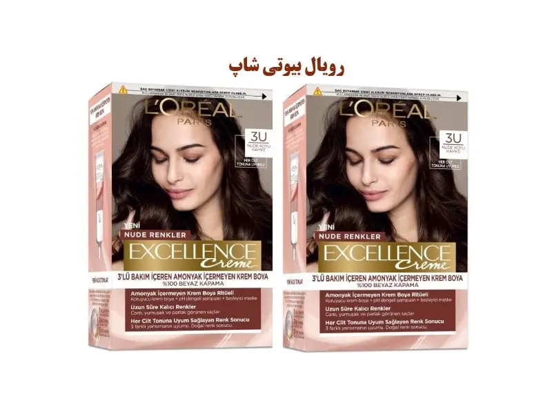 پک 2 عددی رنگ مو EXCELLENCE شماره 3U بدون آمونیاک