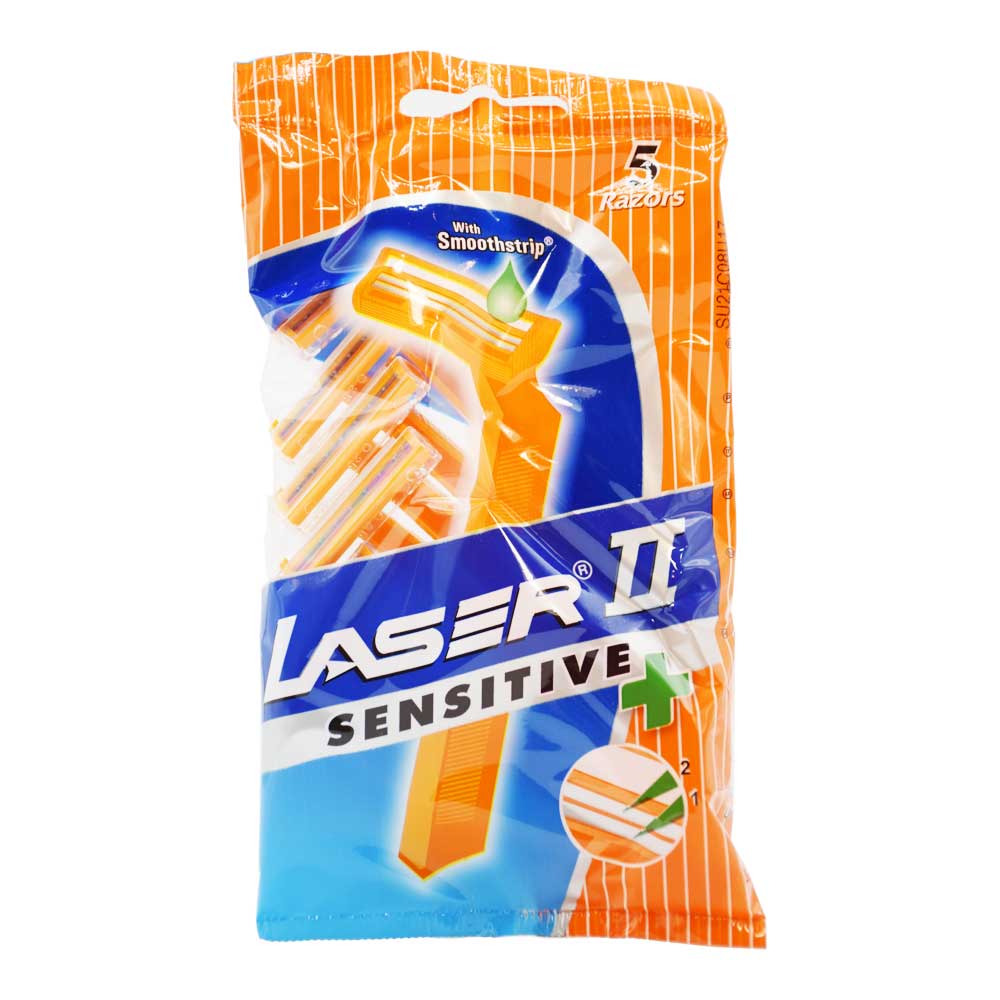 خودتراش دو لبه صابوندار لیزر LASER وارداتی بسته 5 عددی