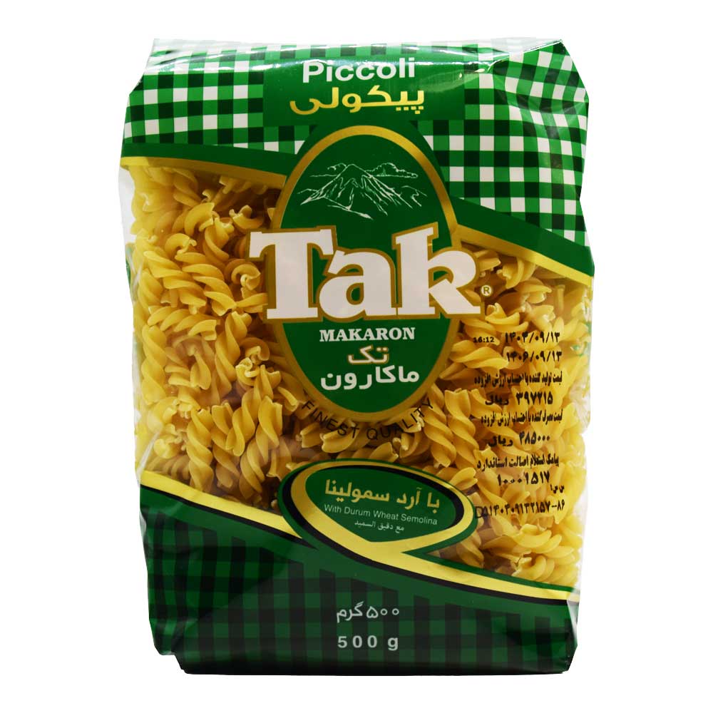 ماکارونی تک ماکارون TAK MAKARON مدل پیکولی وزن 500 گرم