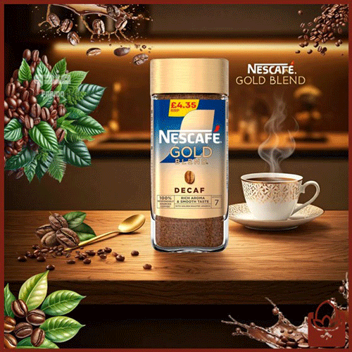 پودر قهوه فوری دیکف نسکافه گلد 100 گرمی – دو مدل اسپانیایی و آسیای شرقی | Nescafe Gold Decaf — تصویر ۳
