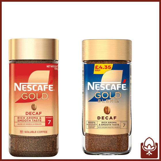 پودر قهوه فوری دیکف نسکافه گلد 100 گرمی – دو مدل اسپانیایی و آسیای شرقی | Nescafe Gold Decaf