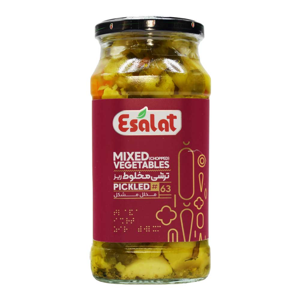 ترشی مخلوط ریز اصالت ESALAT وزن 570 گرم