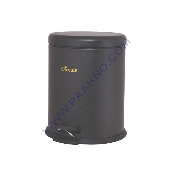 سطل زباله 5 لیتری پدالی سرکوله – استیل مشکی — تصویر ۲