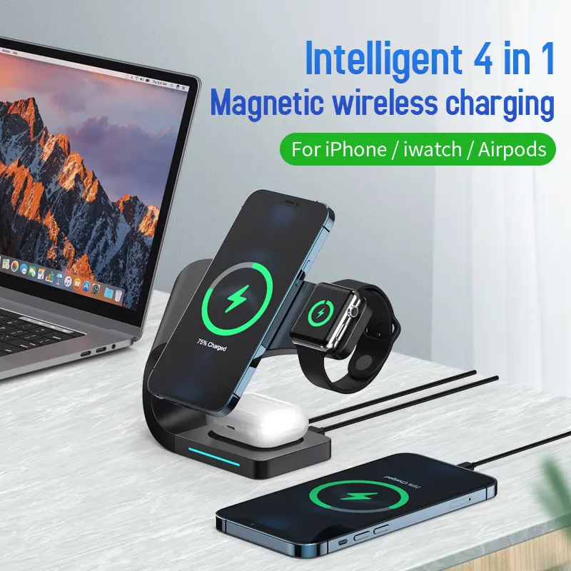 شارژر رومیزی مدل (4in1) Multifunctional Wireless Charging Stand LFX-178 — تصویر ۳
