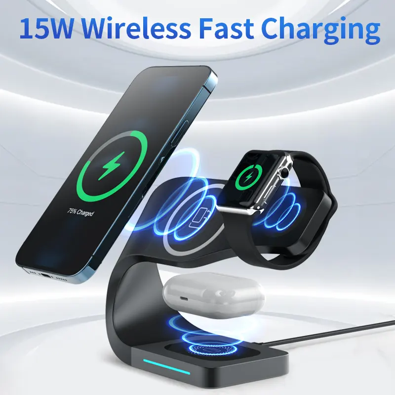 شارژر رومیزی مدل (4in1) Multifunctional Wireless Charging Stand LFX-178 — تصویر ۷