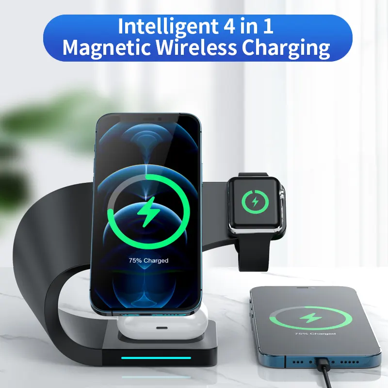 شارژر رومیزی مدل (4in1) Multifunctional Wireless Charging Stand LFX-178 — تصویر ۴