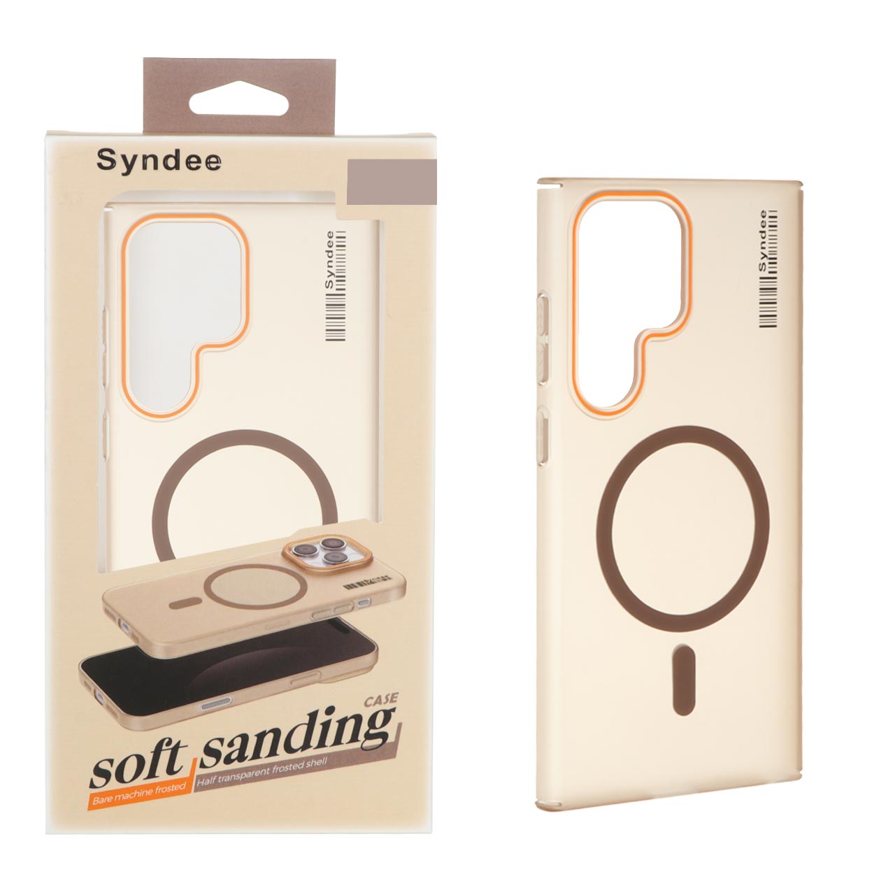 قاب اورجینال Syndee پشت مات MagSafe مدل Samsung Galaxy S24 Ultra – قهوه ای (پک دار)