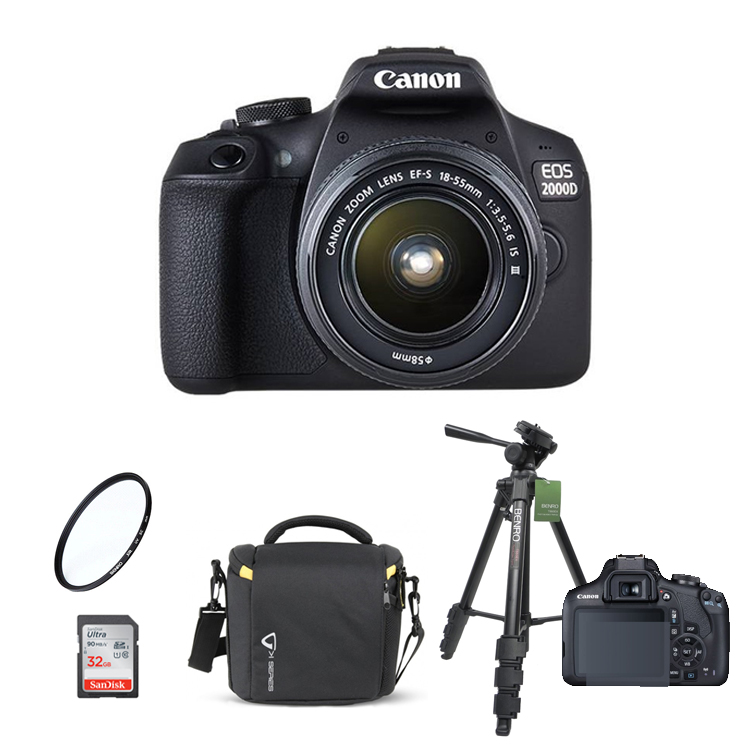دوربین کانن Canon EOS 2000D kit EF-S 18-55mm III+لوازم جانبی2000D EF-S 18-55 III — تصویر ۲