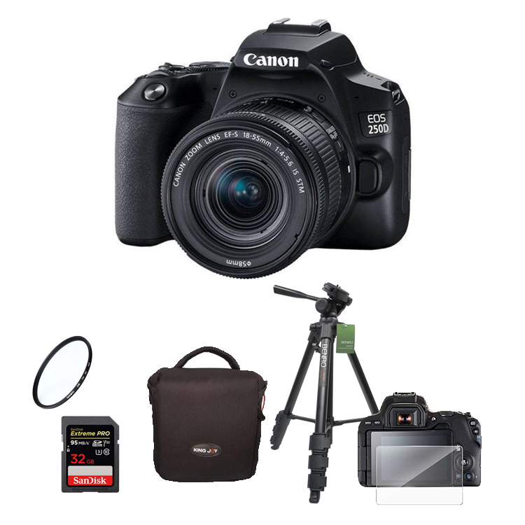 دوربین کانن Canon EOS 250D Kit 18-55mm f/4-5.6IS STM + لوازم جانبی — تصویر ۲