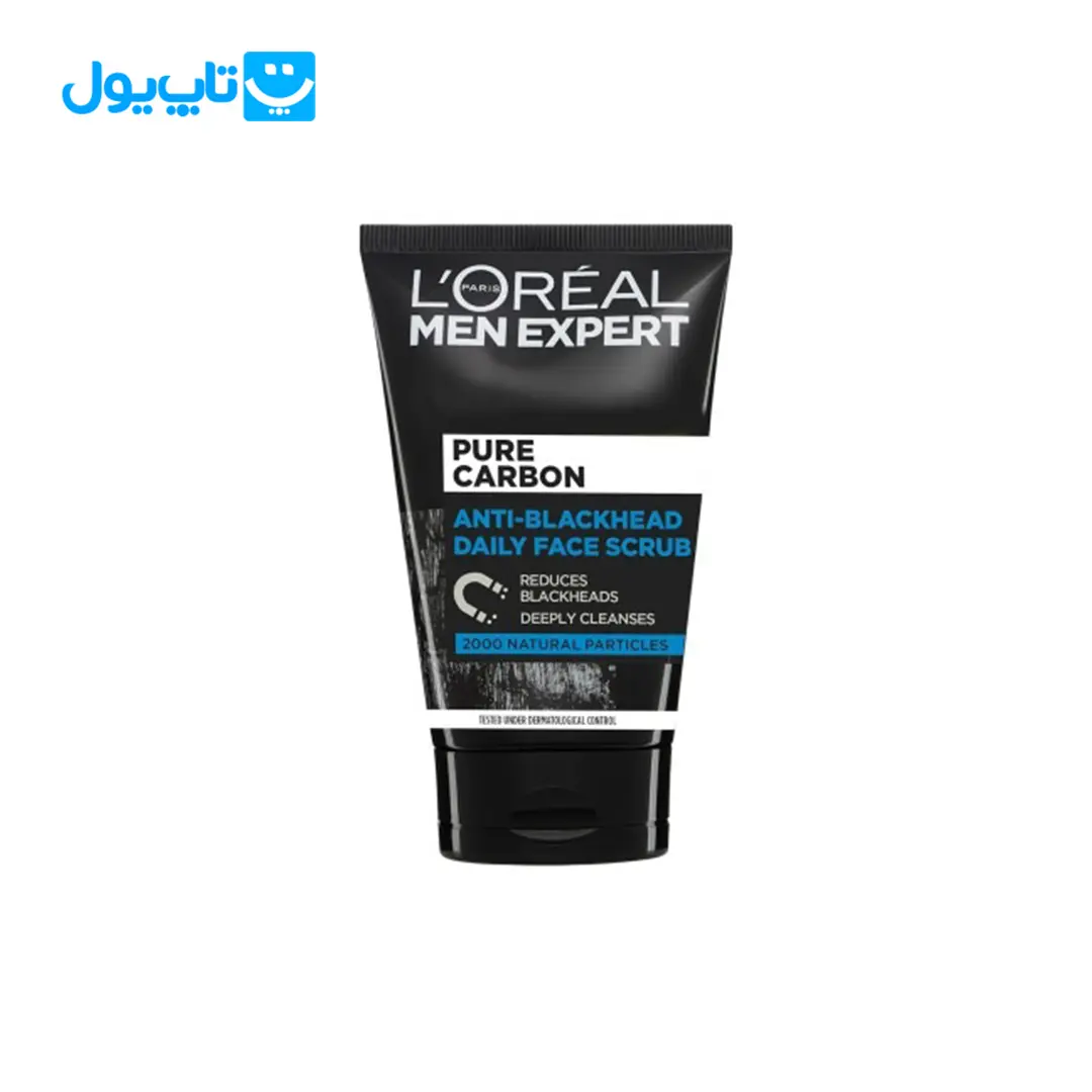 اسکراب صورت لورآل loreal مدل Pure Carbon مخصوص آقایان حجم 100 میلی لیتر